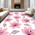 Pink Cherry Blossom Floral Pattern Rug