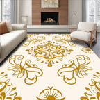Gold Vintage Floral Medallion Pattern Rug