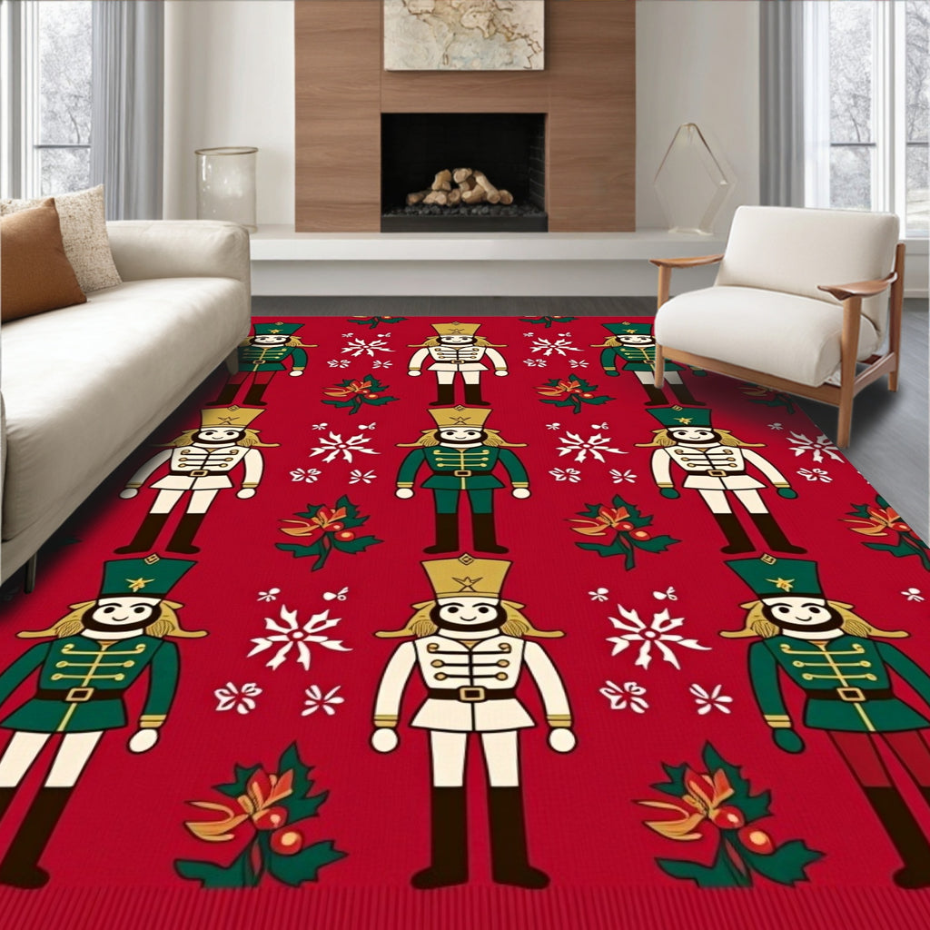 Red Nutcracker Soldier Holiday Charm Rug