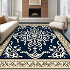 Ornate Floral Scrollwork Patterned Rug
