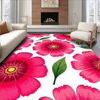 Vibrant Fuchsia Floral Pattern Rug