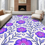 Purple Floral Vine Pattern Rug
