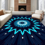 Radiant Sunburst Geometric Pattern Rug