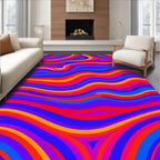 Vibrant Swirls Bold Stripes Pattern Rug