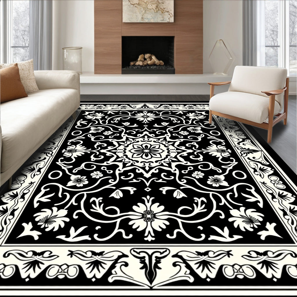 Ornate Floral Mandala Pattern Rug