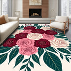 Crimson Rose Blossom Garland Rug