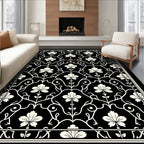 Elegant Floral Vine Patterned Rug