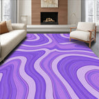 Abstract Purple Wavy Pattern Rug