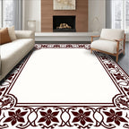 Ornate Floral Vine Border Design Rug
