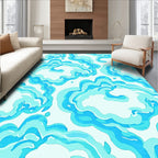 Oceanic Watercolor Swirls Rug