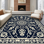 Intricate Floral Sunburst Pattern Rug
