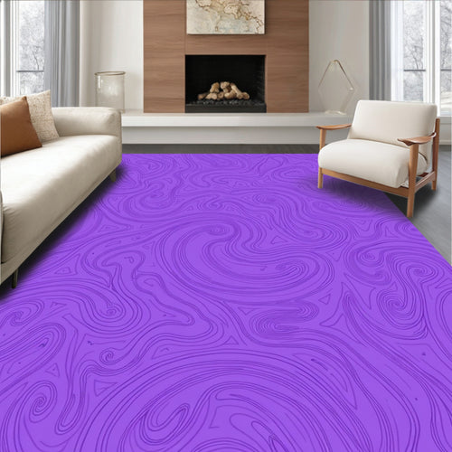 Abstract Swirl Contour Purple Rug