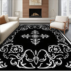 Intricate Floral Scrollwork Pattern Design Rug