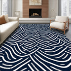 Abstract Wavy Line Pattern Rug