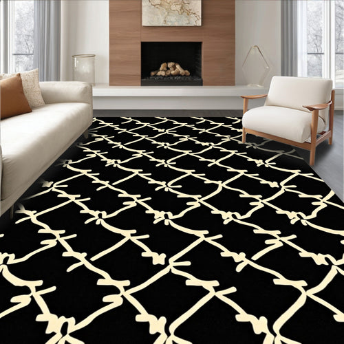 Abstract Chain Link Pattern Rug