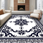 Classic Floral Scrollwork Mandala Pattern Rug
