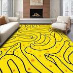 Whimsical Yellow Banana Pattern Design Rug