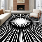 Bold Sunburst Abstract Pattern Rug