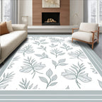 Botanical Sketch Leaf Pattern Design Rug
