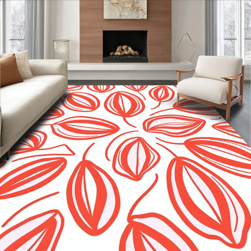 Abstract Coral Outline Organic Pattern Rug