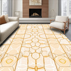 Pale Orange Geometric Honeycomb Pattern Rug