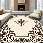 Ornate Floral Vine Accented Pattern Rug