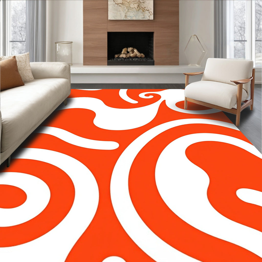 Abstract Organic Lines Pattern Rug