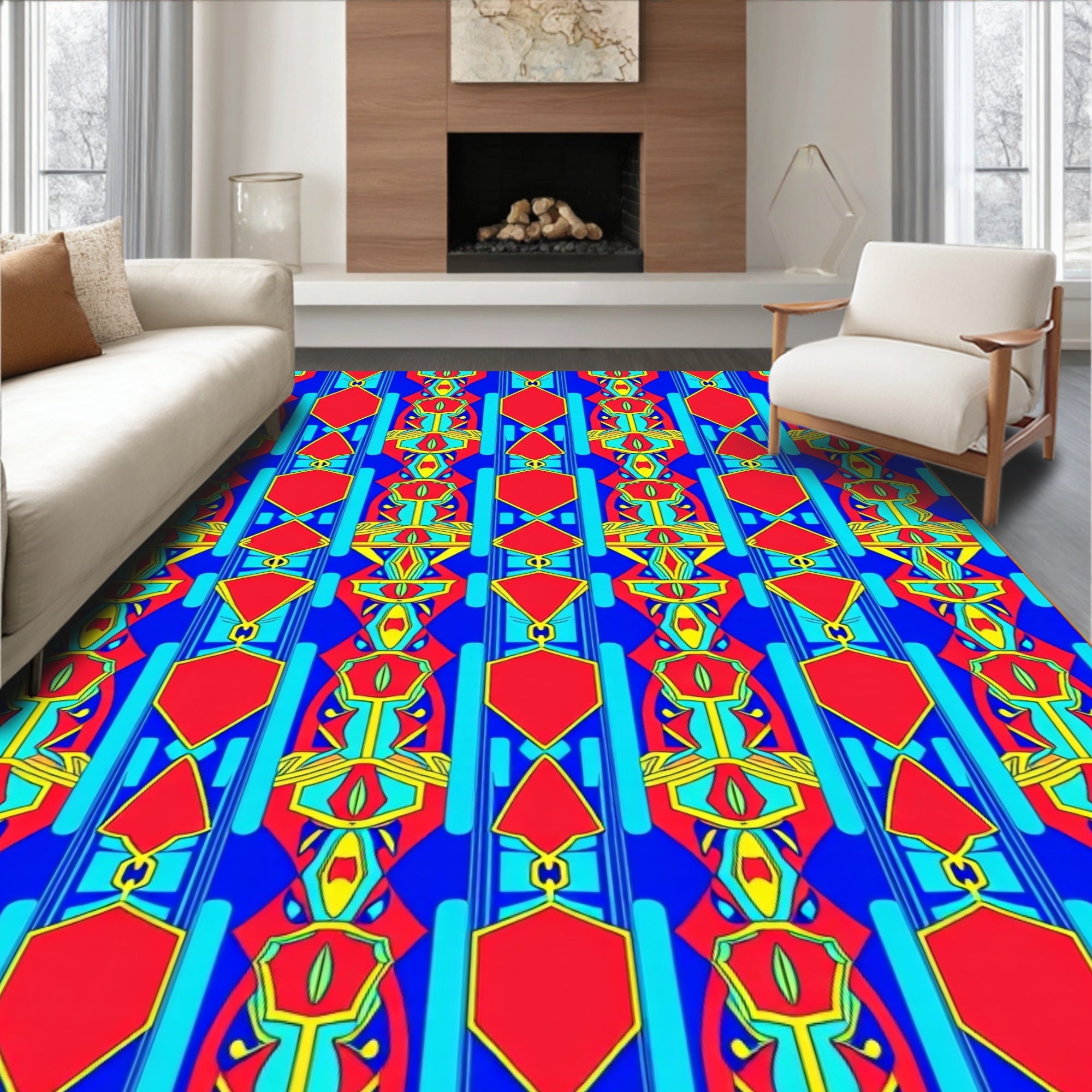 Bold Geometric Abstract Patterns Rug