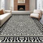 Bold Maze Patterned Accent Rug