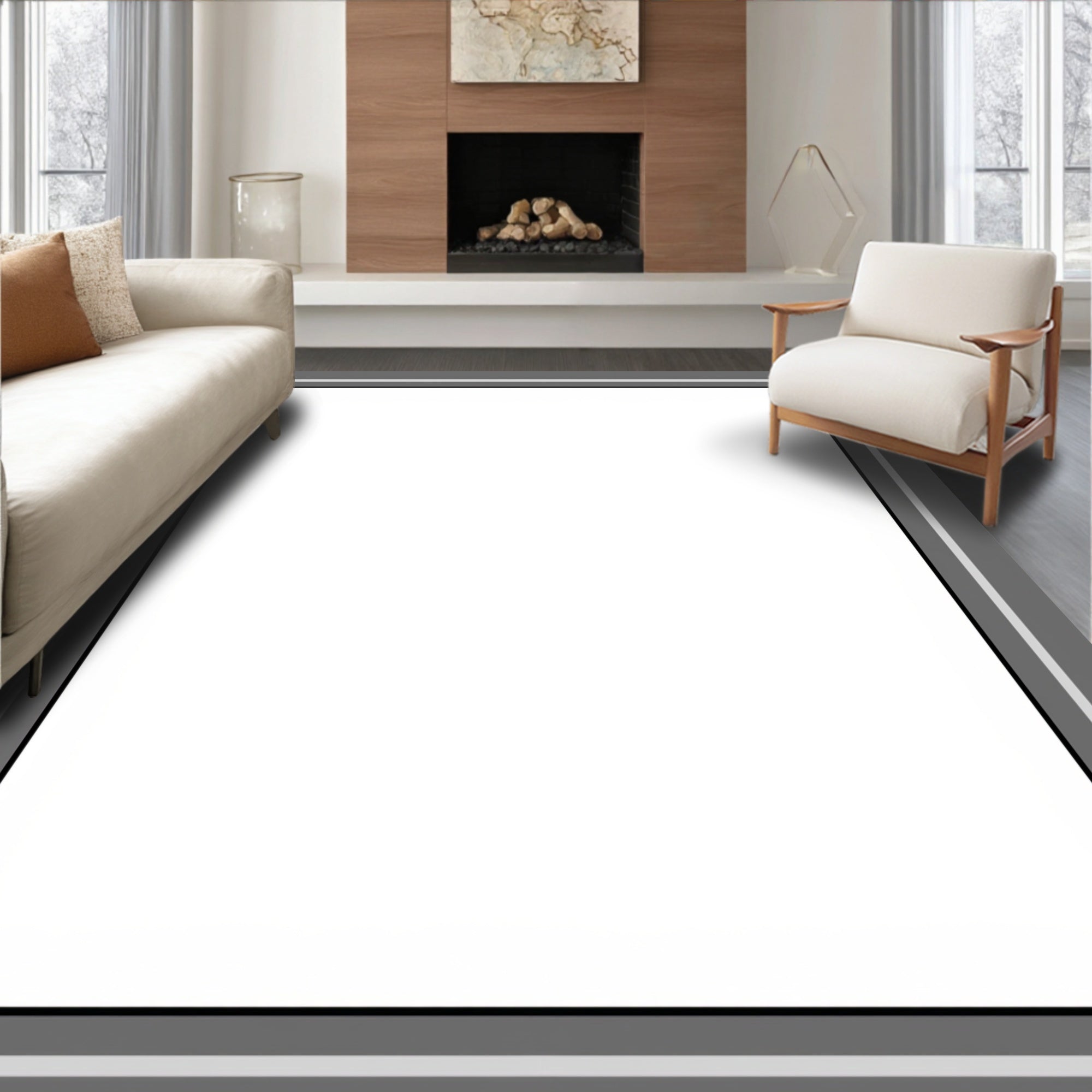 Modern Geometric Abstract Square Design Rug