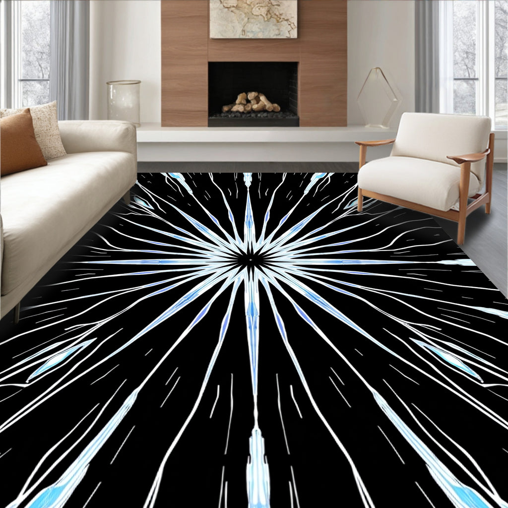 Radial Burst Abstract Design Rug