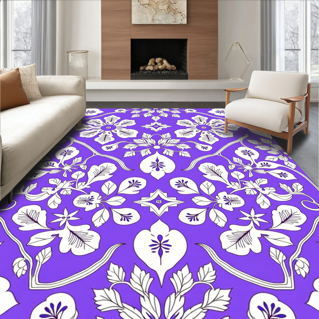 Bold Floral Vine Pattern Rug