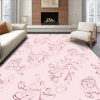 Delicate Pink Swirl Pattern Design Rug