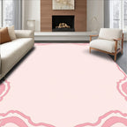 Soft Pink Ornate Frame Art Rug