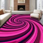 Vibrant Pink Swirl Abstract Rug
