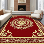Ornate Mandala Floral Border Design Rug