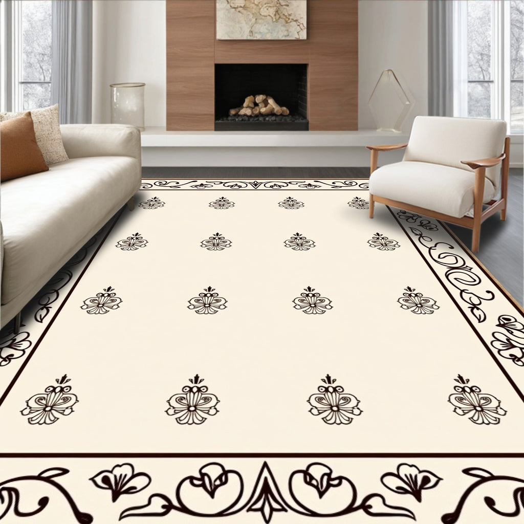 Classic Floral Scrollwork with Medallion Pattern Rug