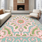 Elegant Floral Swirls Pattern Rug