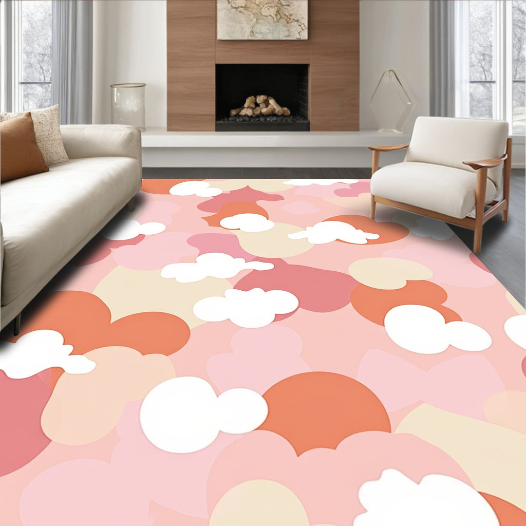 Dreamy Cloud Pattern Boho Abstract Rug