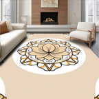 Floral Mandala Geometric Pattern Rug