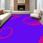 Vibrant Blue With Pink Circles Design Rug