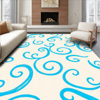 Aqua Swirl Pattern Design Rug