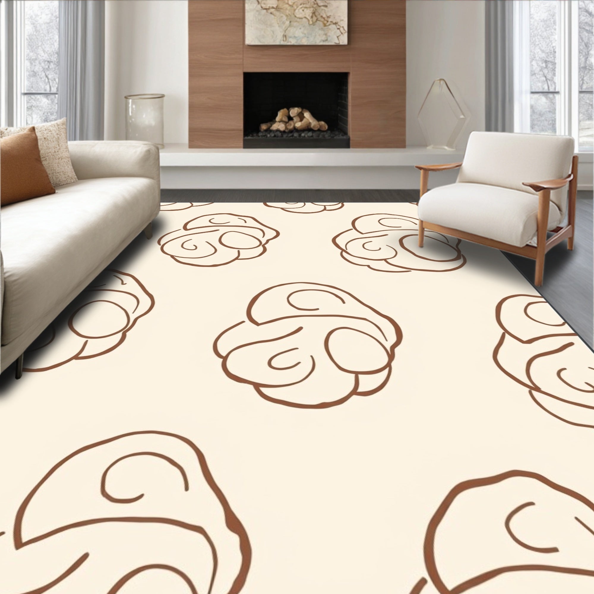 Minimalist Abstract Organic Pattern Rug