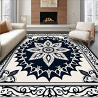 Elegant Floral Mandala Lace Design Rug