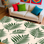 Tropical Fern Leaf Pattern Design Rug