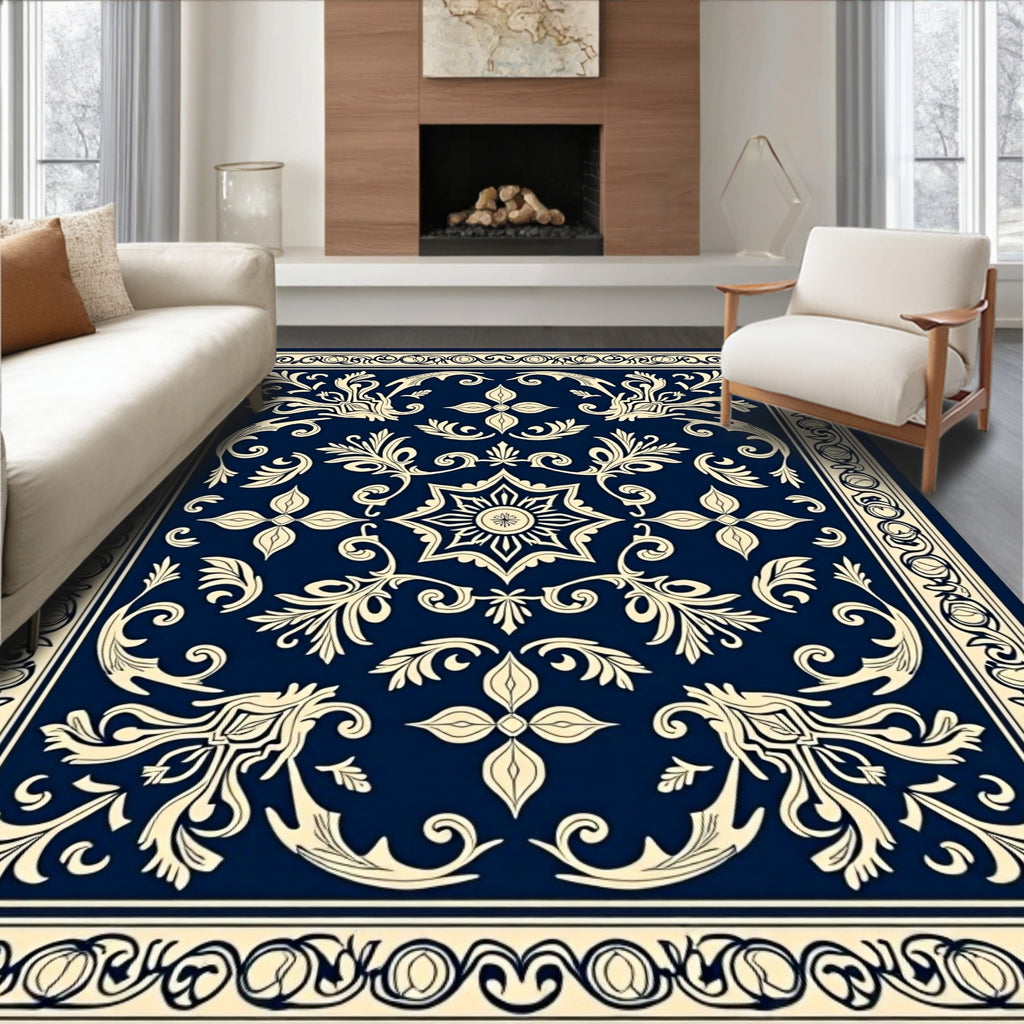 Classic Floral Scroll Pattern Rug