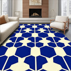 Geometric Hexagon Star Pattern Rug