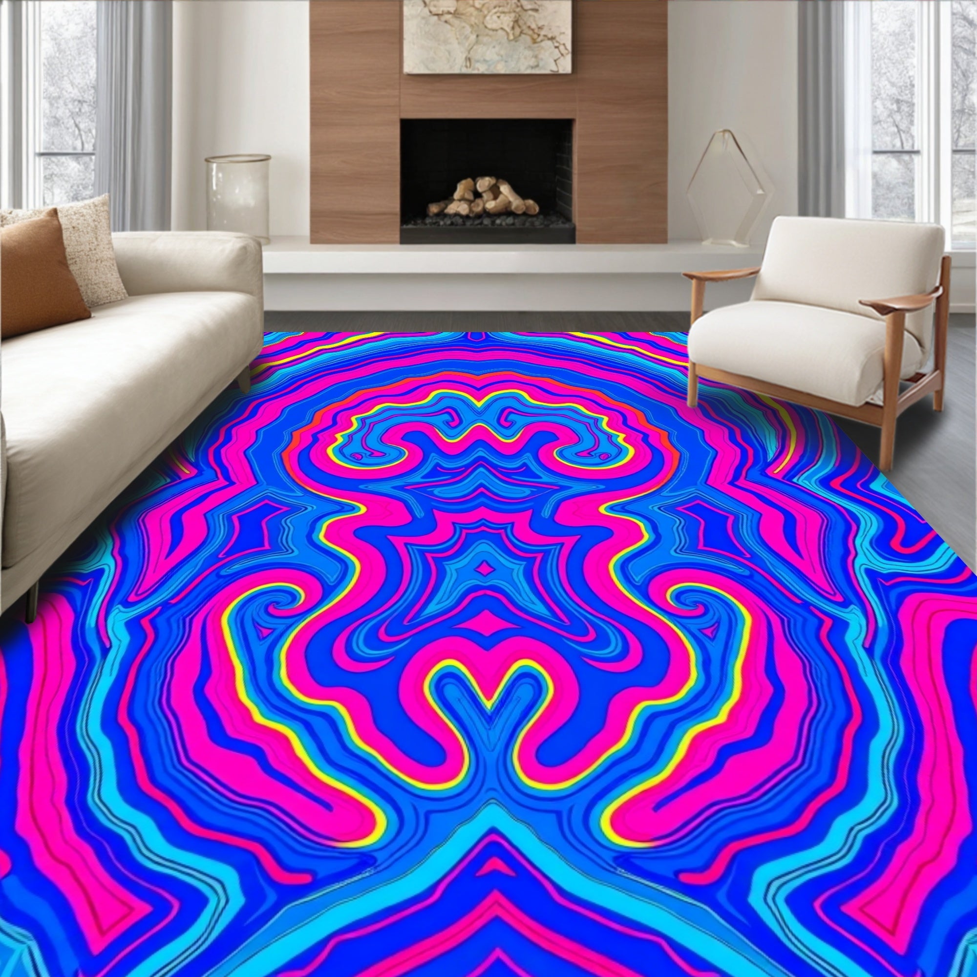 Vibrant Swirls Abstract Pattern Rug