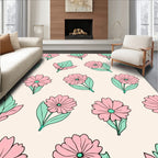 Pastel Floral Pattern Designer Rug