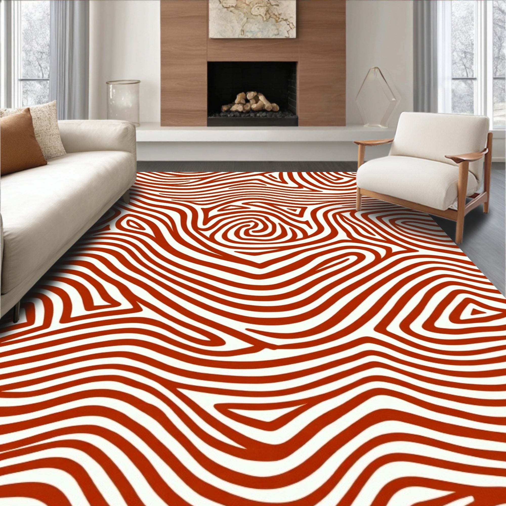 Abstract Swirl Pattern Rug